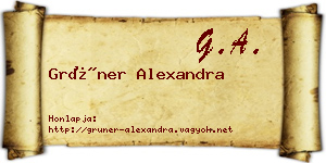 Grüner Alexandra névjegykártya